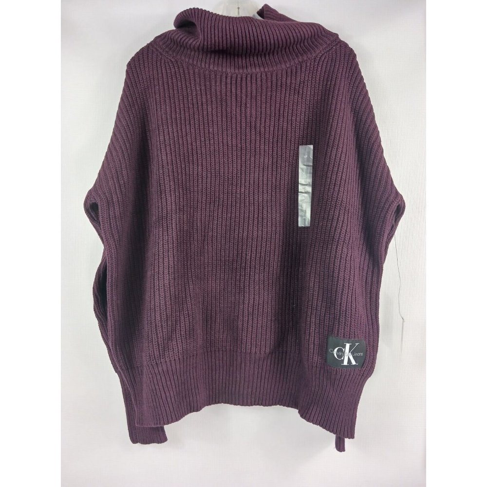 Calvin Klein Women's Purple Relaxed Fit Turtleneck Sweater Size Small